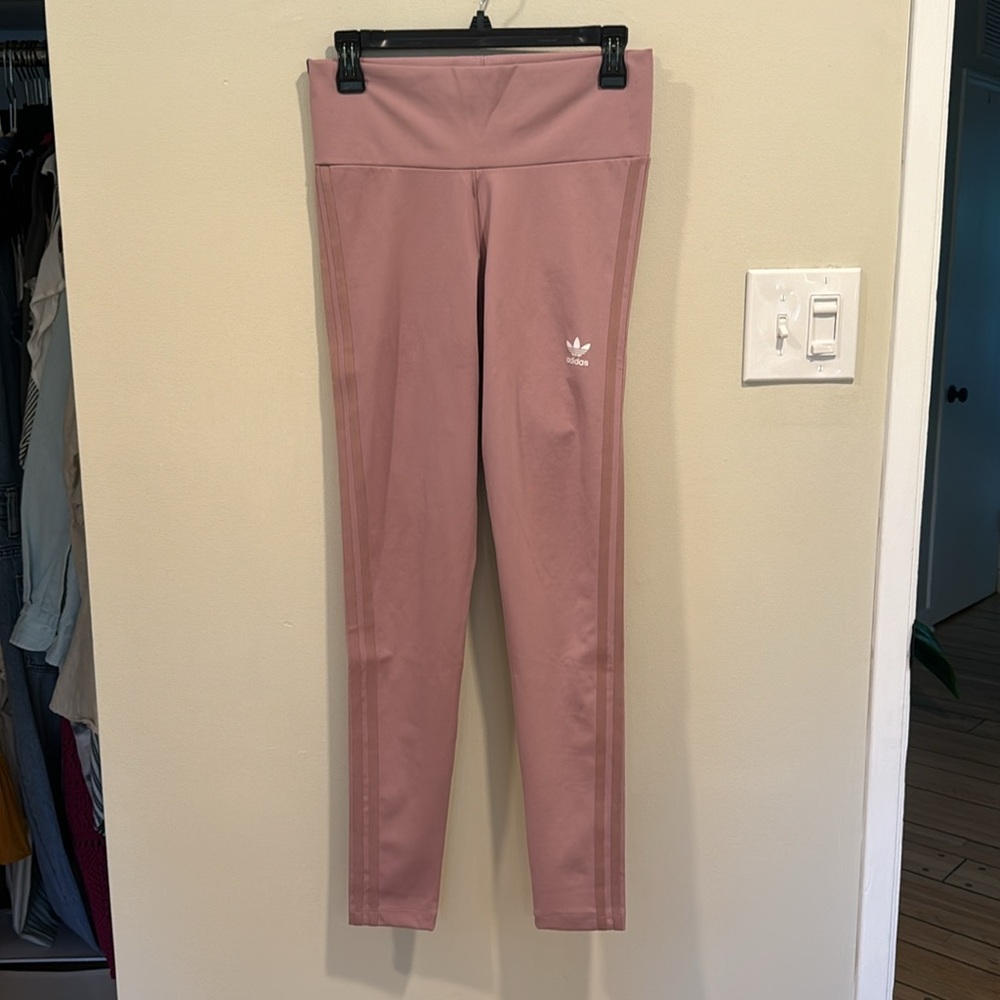 ADIDAS Adicolor Classics Tonal 3-Stripes Tights in Magic Mauve sz L NWOT RARE - Picture 7 of 11